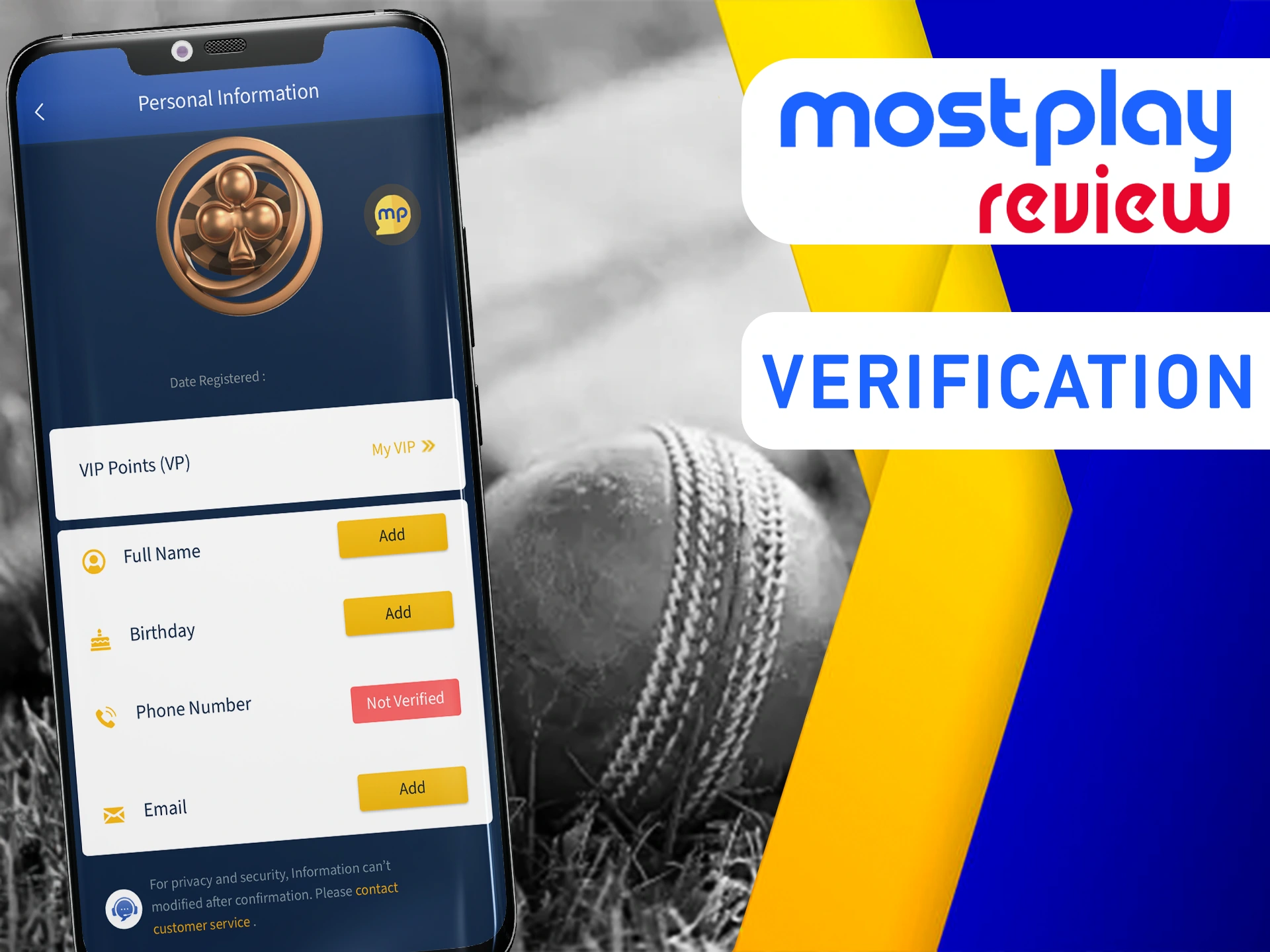 Verify your account by providing required data.